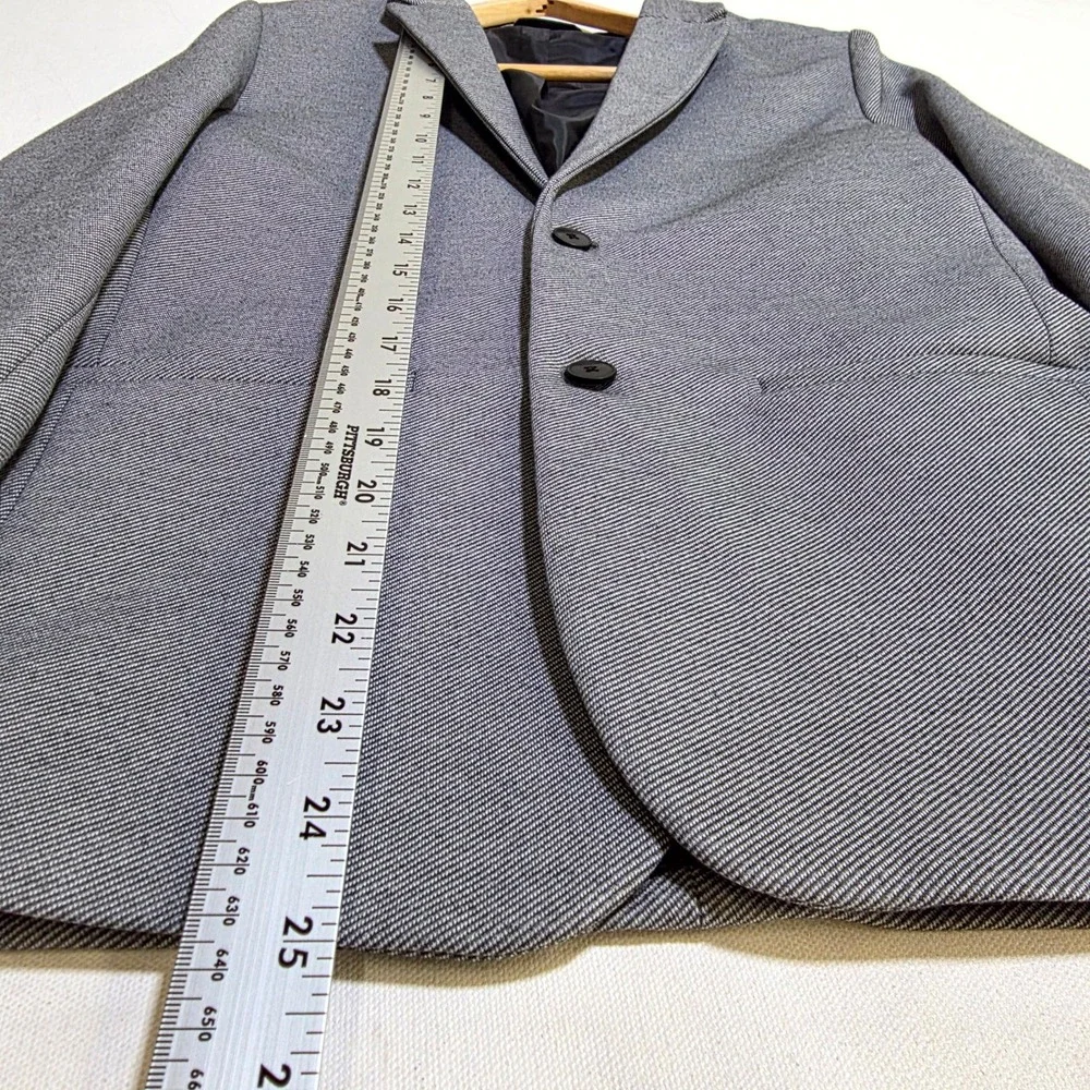 Zara Blazer Boys 13-14 Gray Micro Pattern Two Button Formal Jacket 164cm
